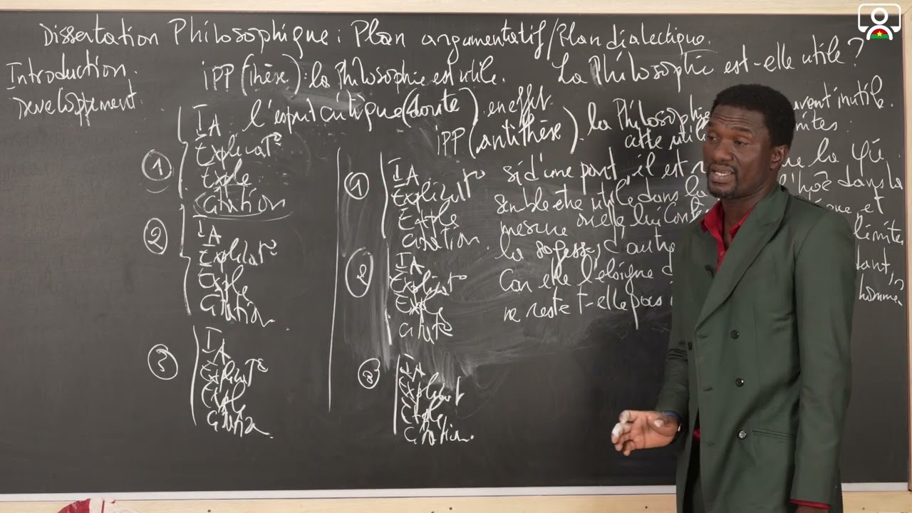 Cours - Tle A - Philosophie - La dissertation philosophique- Plan argumentatif/ Plan dialectique 5/6