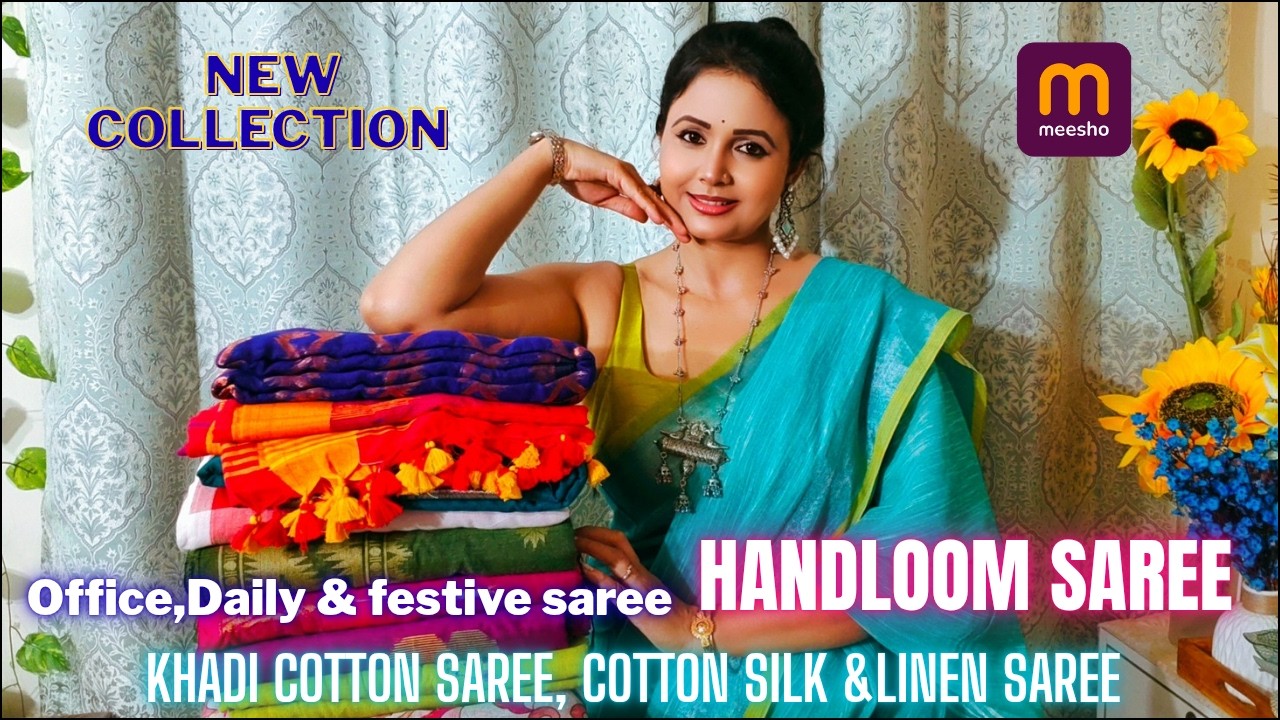 Meesho saree Haul //Handloom cotton saree haul //Saree Haul// Daily &, office wear saree 