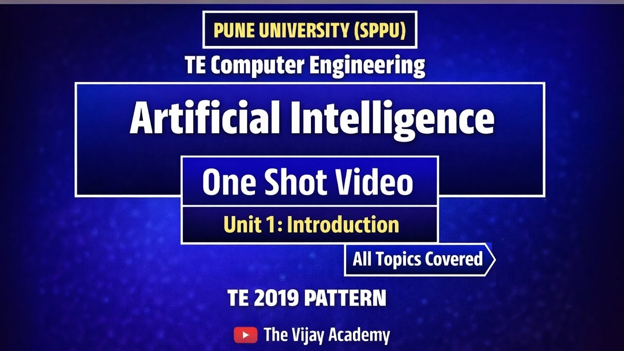 Artificial Intelligence | Unit 1 One Shot Video | TE Computer Engg | #sppu University | Insem Exam