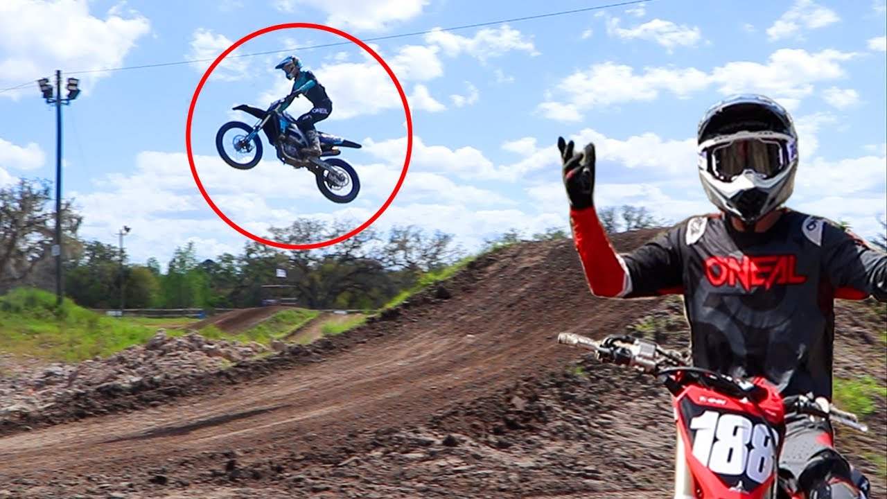 HE LAUNCHED HIS YZ450F OFF MASSIVE JUMP...