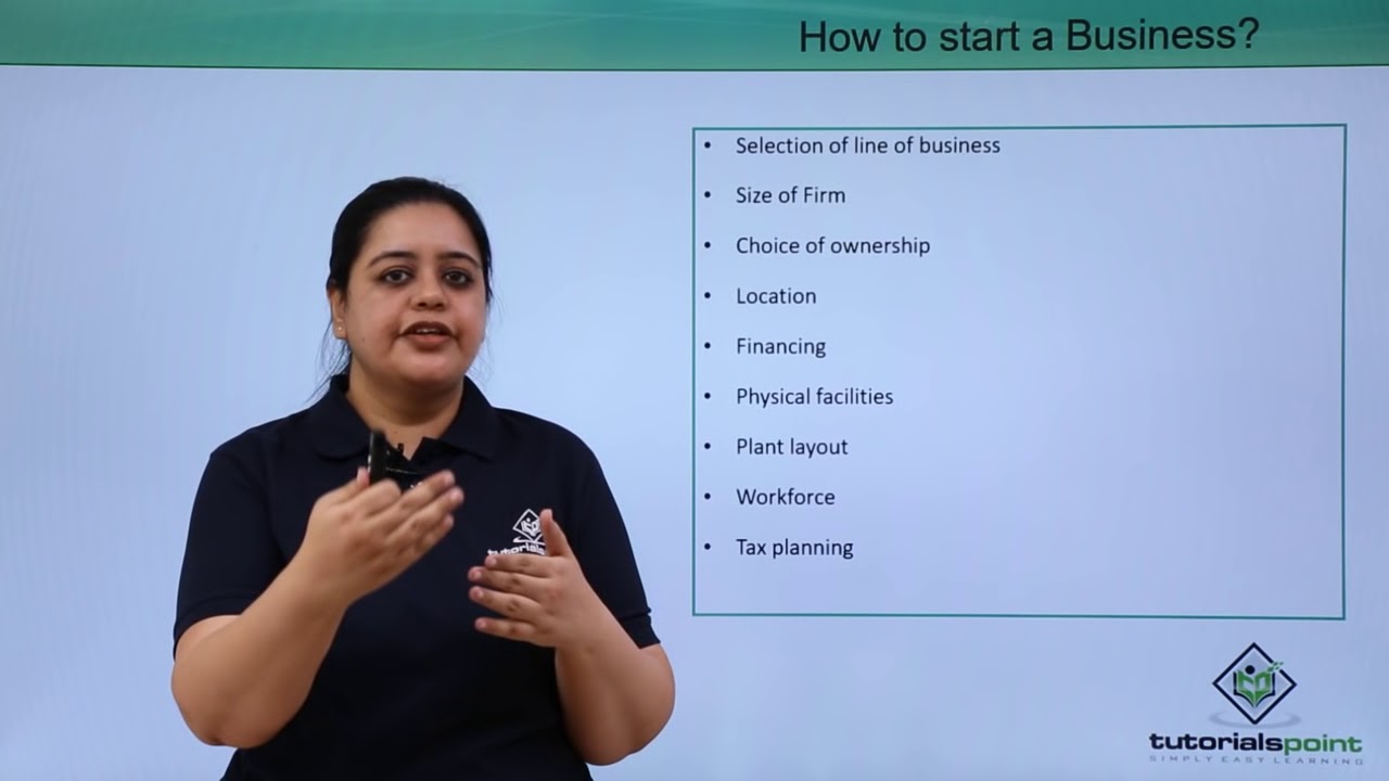 Class 11th – How to start a Business? | Business studies | Tutorials Point