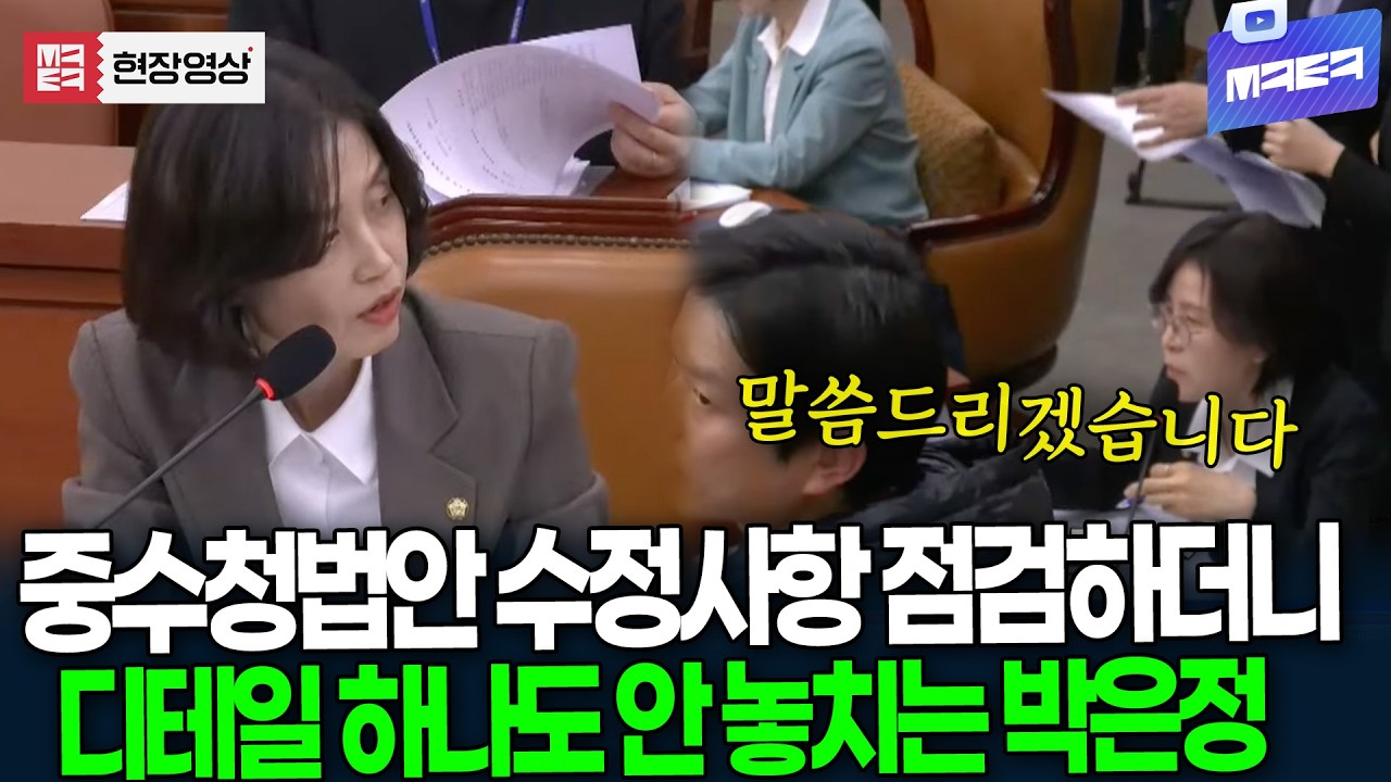 오해의 소지 하나도 없게! 중수청법안 점검하더니 지적하는 박은정