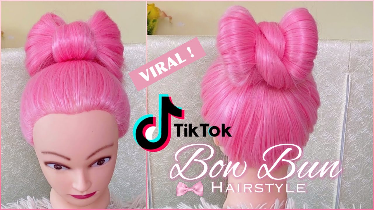 Hair bow bun tutorial 2021 | Viral TikTok  hairstyle