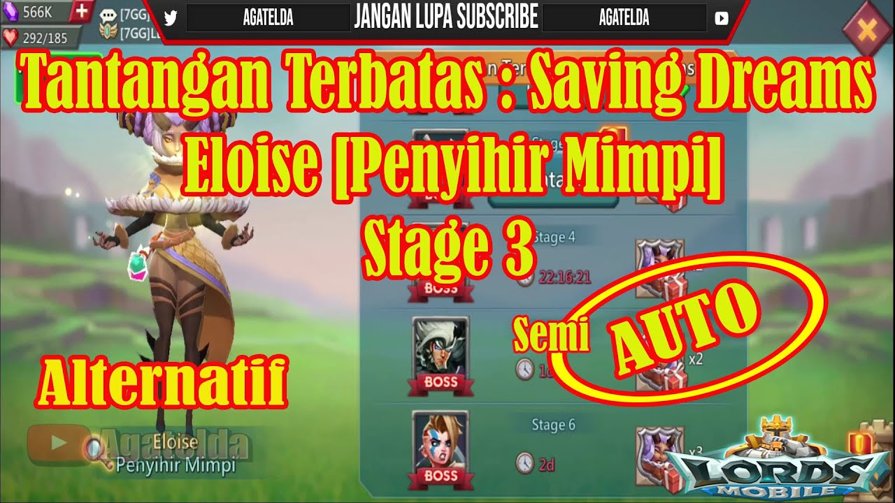 Tantangan Terbatas Saving Dreams Eloise ( Penyihir Mimpi) Stage 3 AUTO Alternatif