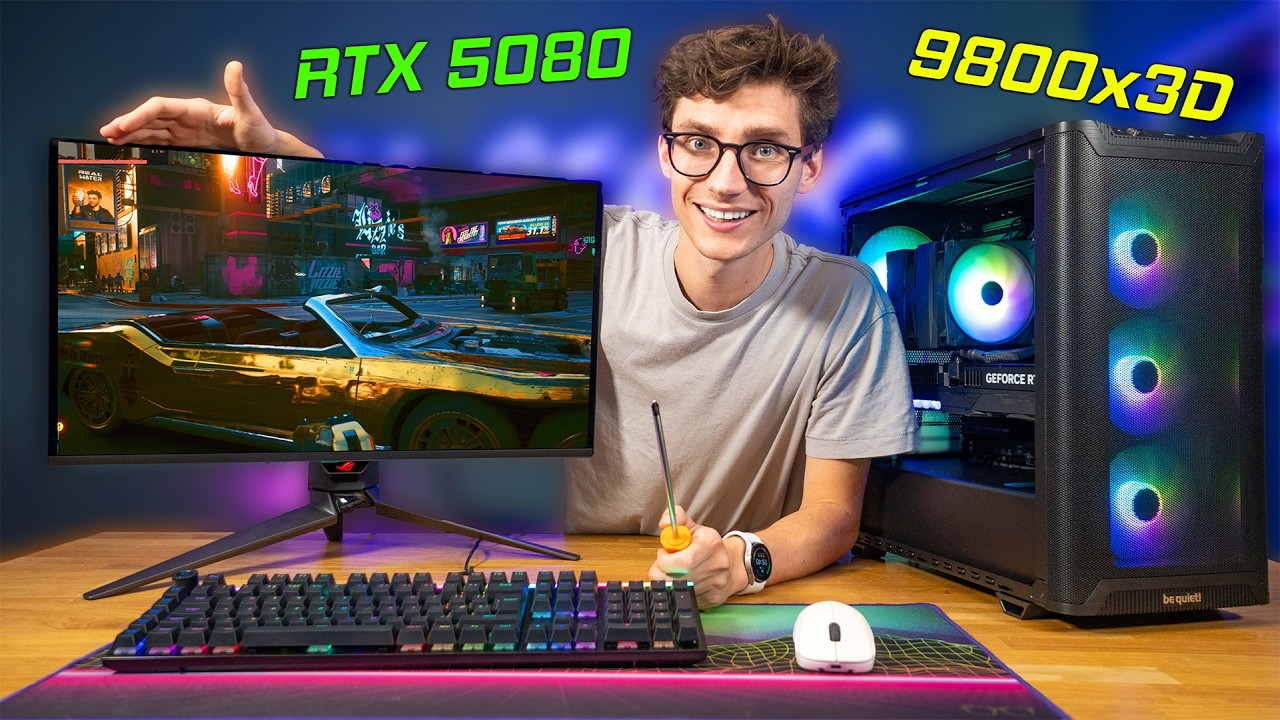 The AWESOME RTX 5080 4K Gaming PC Build! 💪 Ryzen 9800X3D, Pure Base 501 | AD