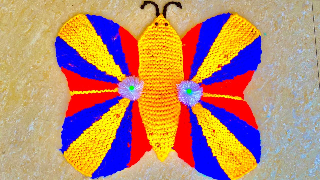 नयी डिज़ाइन का तितली वाला पायदान बनाए पुराने कपड़ों से || New design butterfly doormat
