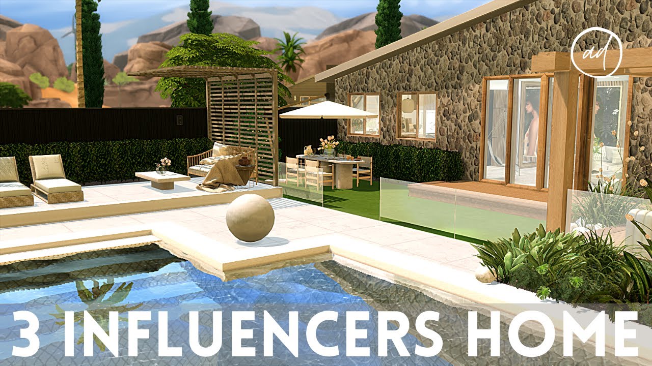 3 INFLUENCERS' HOME || Sims 4 || CC SPEED BUILD + CC List