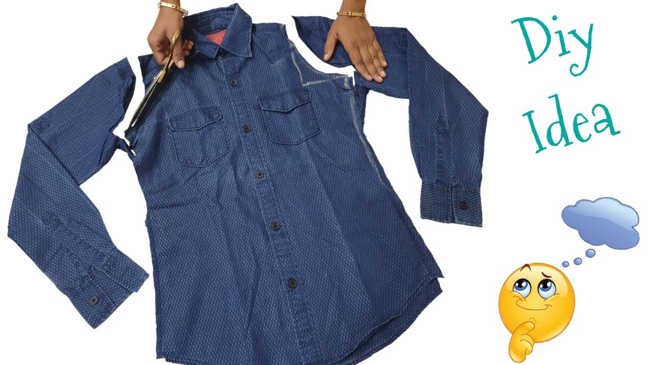How to make Beautiful TOP From Old Shirt // By Simple Cutting