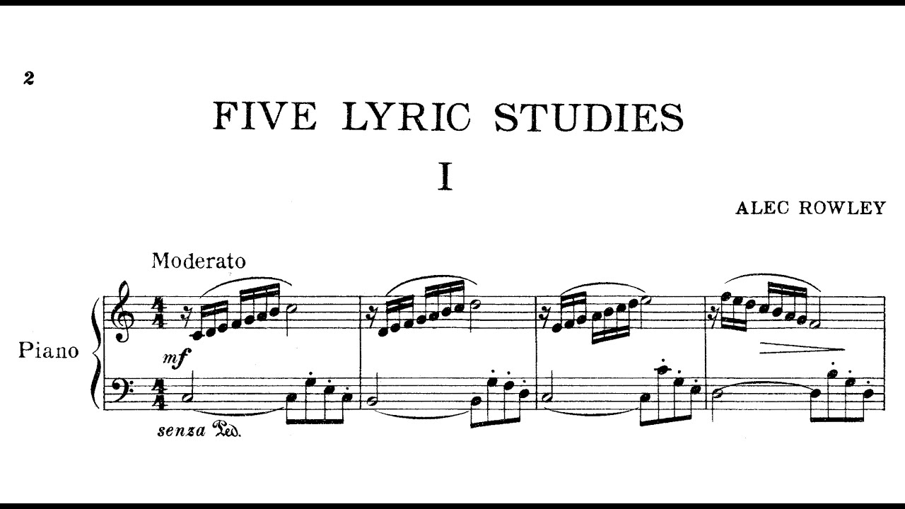 Alec Rowley | 5 Lyric Pieces + 5 Lyric Studies Duet!