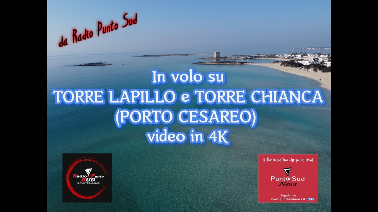 In volo su Torre Lapillo e Torre Chianca (Porto Cesareo) splendide località del Salento - video 4K