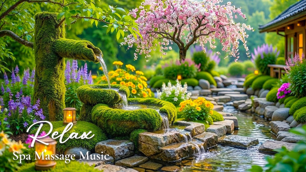 Relaxing Music + Bamboo Water Sounds 🌿 Deep Sleeping Music, Stress Relief, Relax Mind Body, Spa BGM
