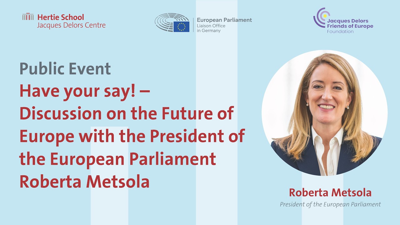 Dyskusja o przyszłości Europy z Przewodniczącą Parlamentu Europejskiego Robertą Metsolą