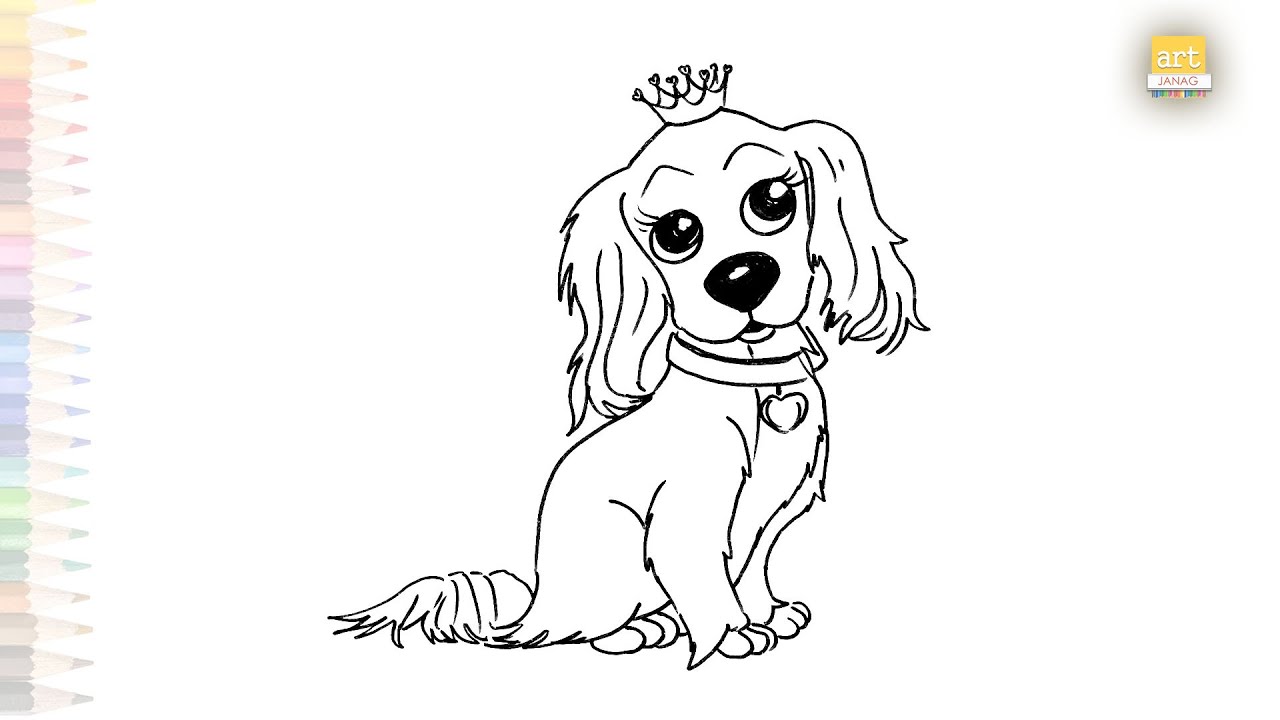 Cavalier King Charles Spaniel easy drawings | Dog drawing | Draw Cavalier King Charles Spaniel easy
