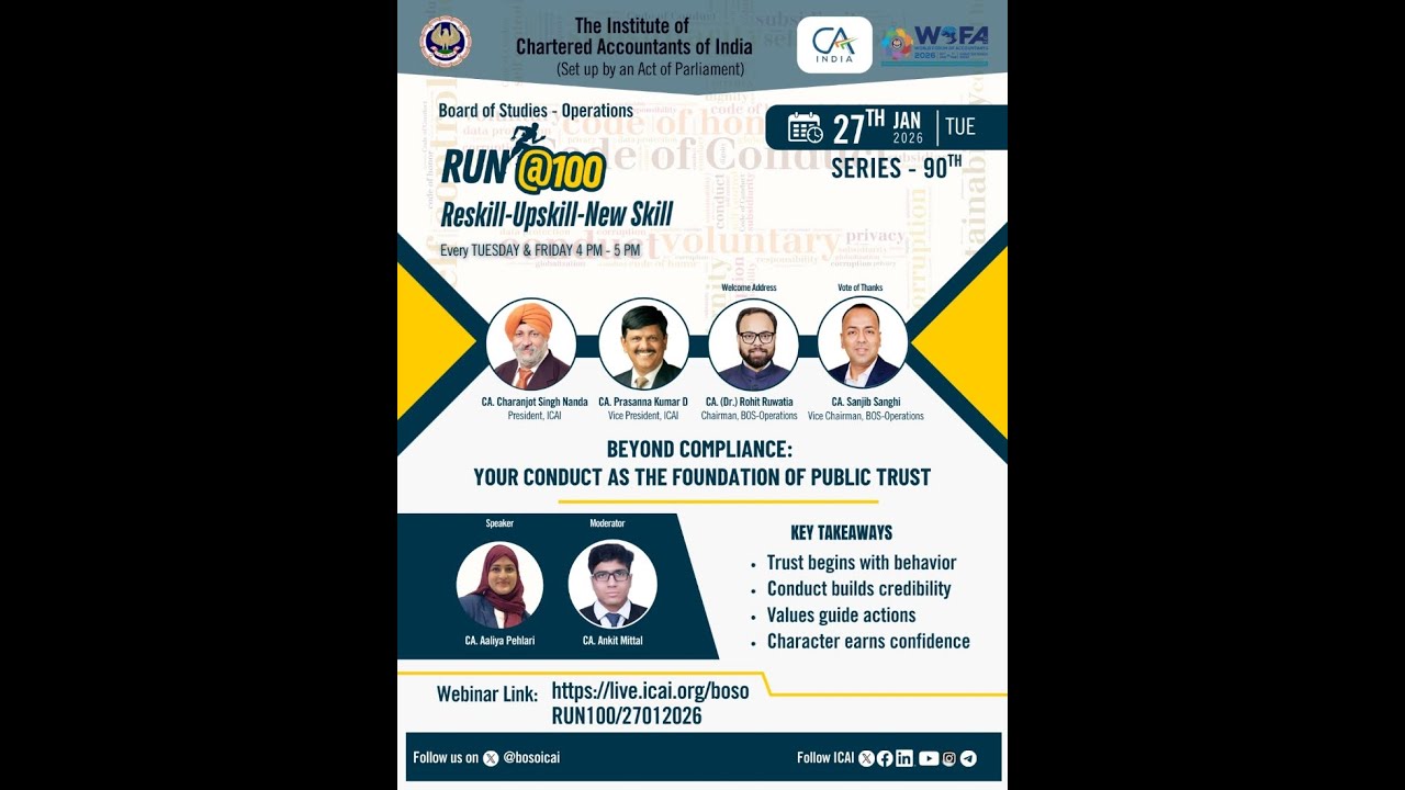 Webinar on “Beyond Compliance: Your Conduct as the Foundation of Public Trust”