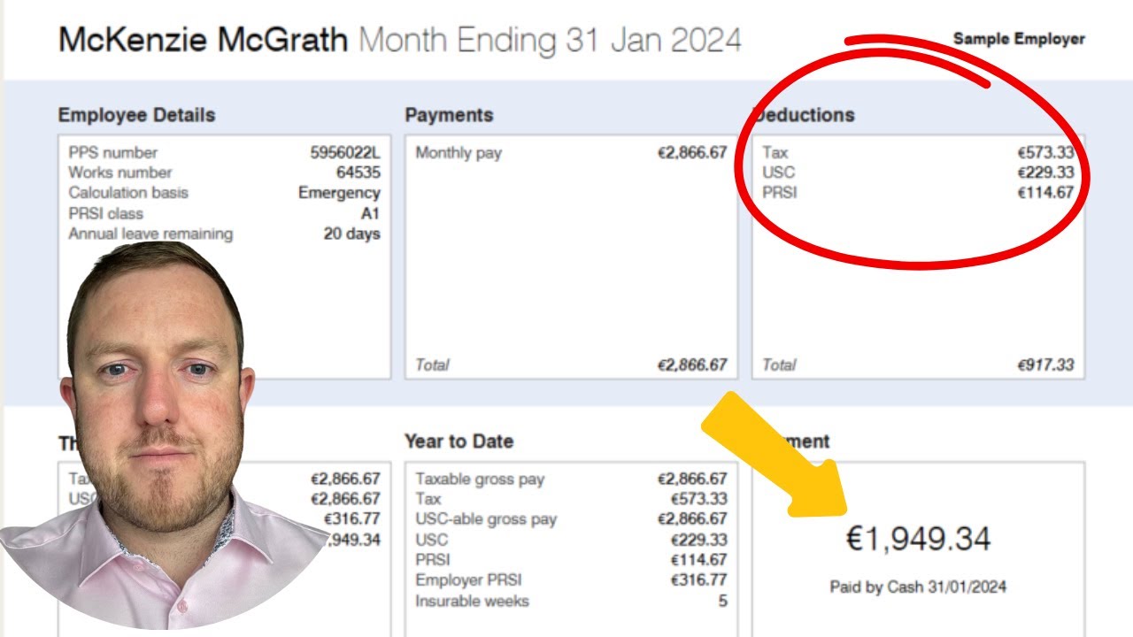 Understand Your Irish Payslip Taxes 2025 | PAYE , PRSI and USC detailed example