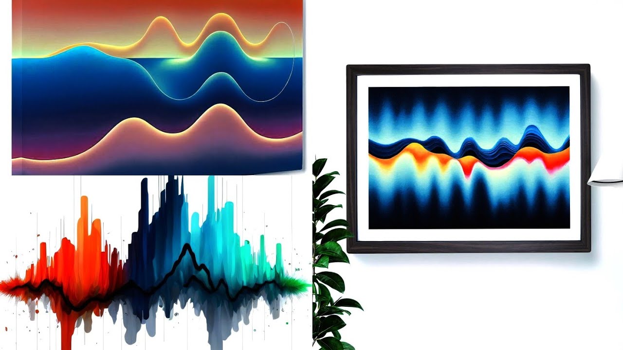 Абстрактная картина на стену в виде звуковых волн | Современный декор стен, вдохновленный музыкой
