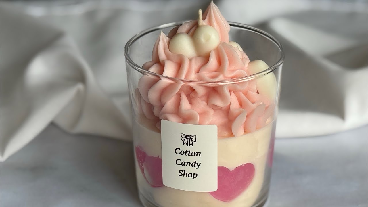 How to make Pink Valentine Dessert Candle     