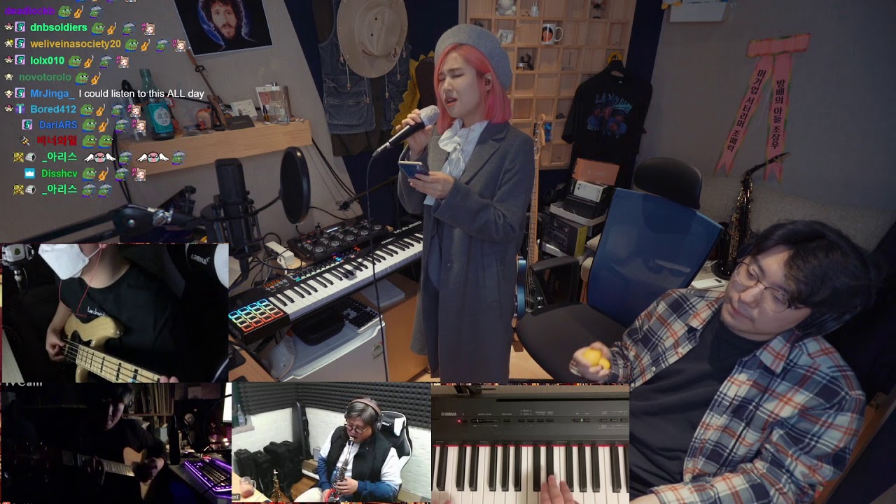 IU Through The Night Cover by Hachubby - Live Online Band Collaboration