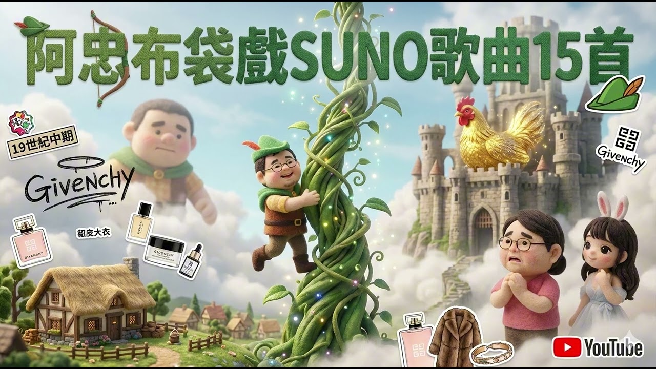 阿忠布袋戲SUNO歌曲15首/台語/雲行頭前/雨中寫名/冷性情