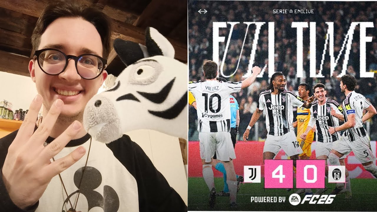 🤍🖤 JUVE 4-0 PISA | FINALMENTE VINCIAMO 🥰 PRIMO TEMPO HORROR 😱 SECONDO SUPER 😍 AUGURI LUCIANO🥳 (Jay🦓)
