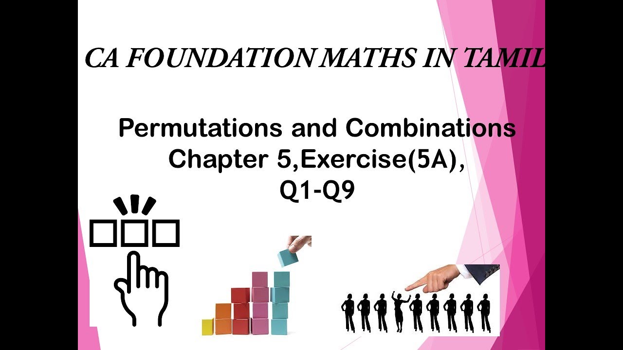 CA Foundation Maths in Tamil|ch5, 5(A),Q1to Q9 qus| Permutations and Combinations...