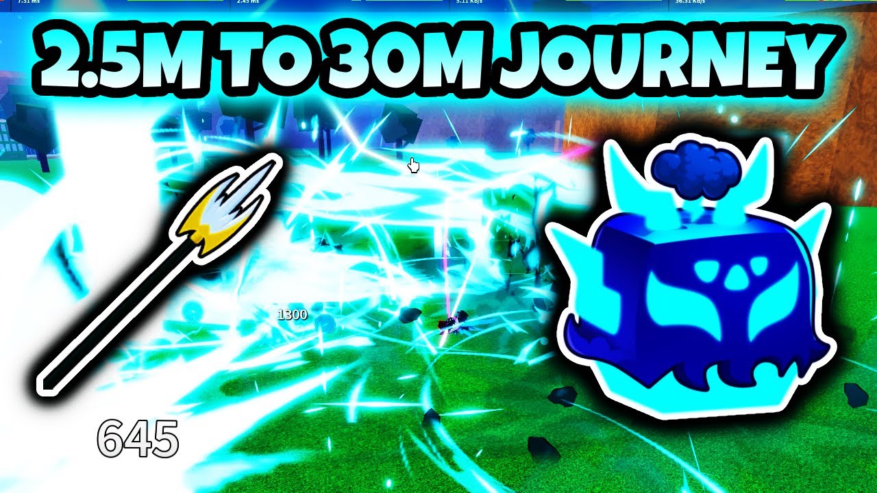JOURNEY 30 MILLION Bounty in Blox Fruits!! LIGHTING AND SPIKEY TRIDENT😈