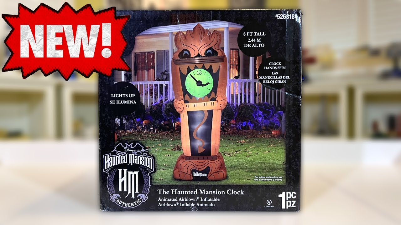 Gemmy 8FT Disney HAUNTED MANSION CLOCK Animated Airblown Inflatable Review! (Lowe's 2023 Exclusive)