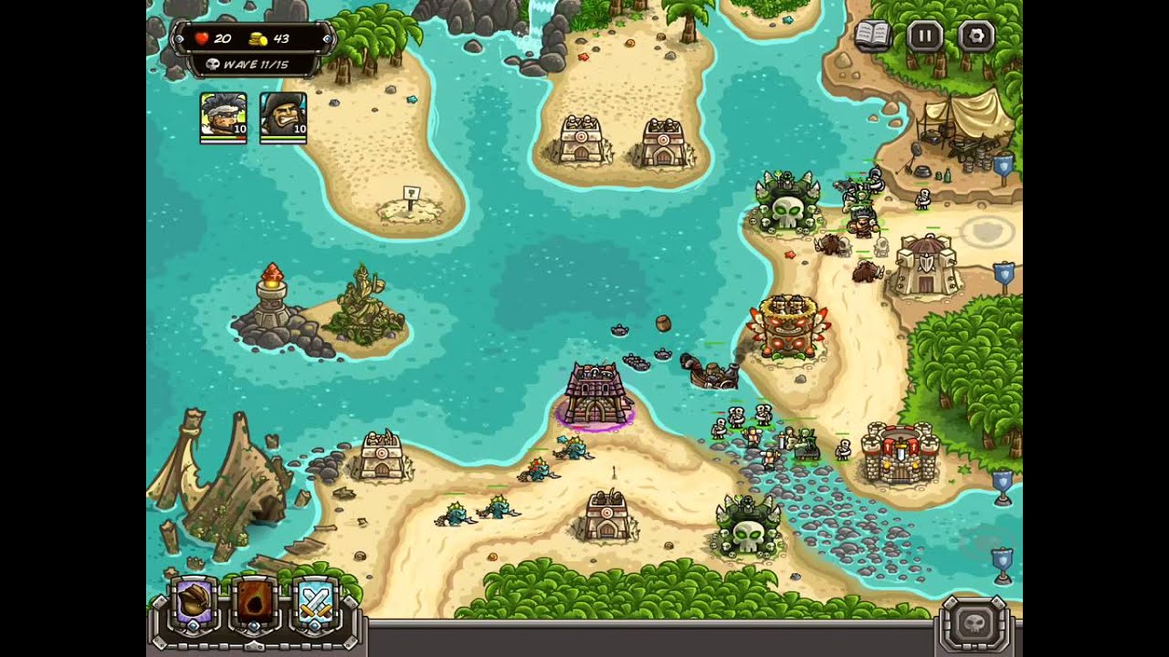 Прохождение игры Kingdom Rush Frontiers, уровень 17, Штормовой атолл [Нормальный] [3 звезды]