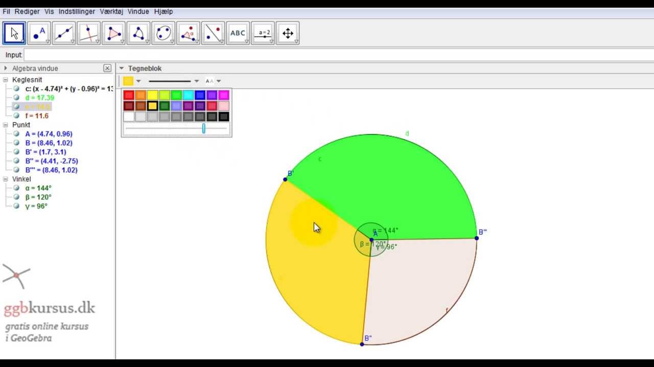 Cirkeldiagram i GeoGebra
