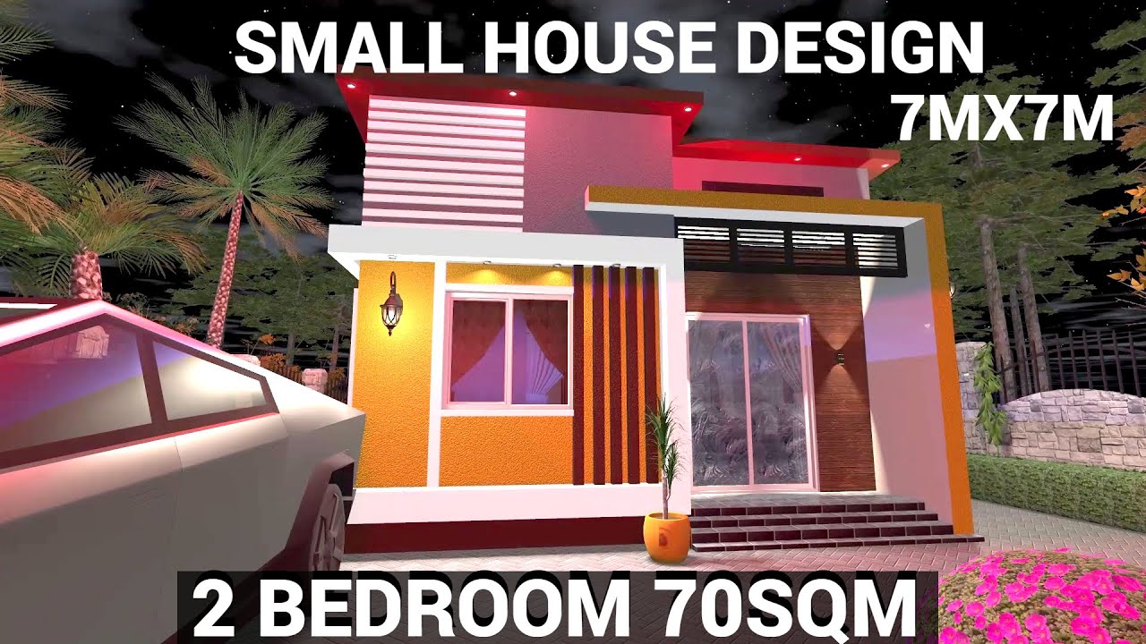 2 Bedroom Small House Design Ideas 70sqm. Tiny house design. Low budget  7X10 Meters #housedesign