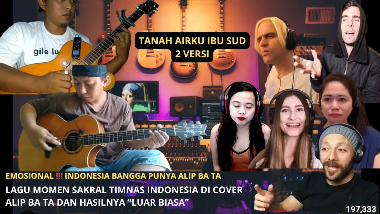 EMOSIONAL‼️LAGU NASIONAL INDONESIA ALIP BA TA Tanah Airku (Ibu Sud) ( fingerstyle guitar) 💥