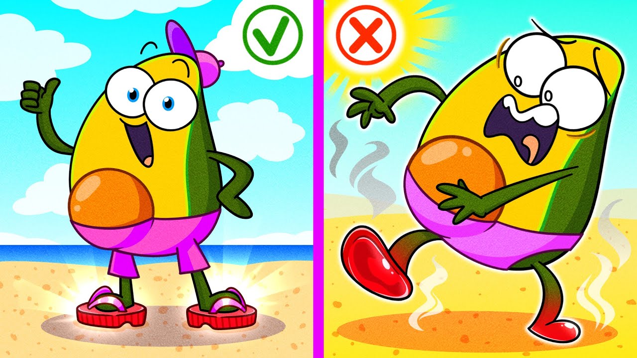 Be Careful , It’s Hot! | Beach Hacks || What Is Hidden in the Sand || Avocado Couple Live