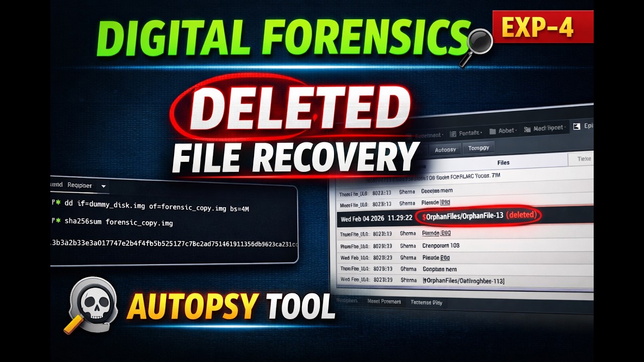 Digital Forensics Experiment-4 🔍 Deleted File Recovery Using Autopsy Tool | Kali Linux