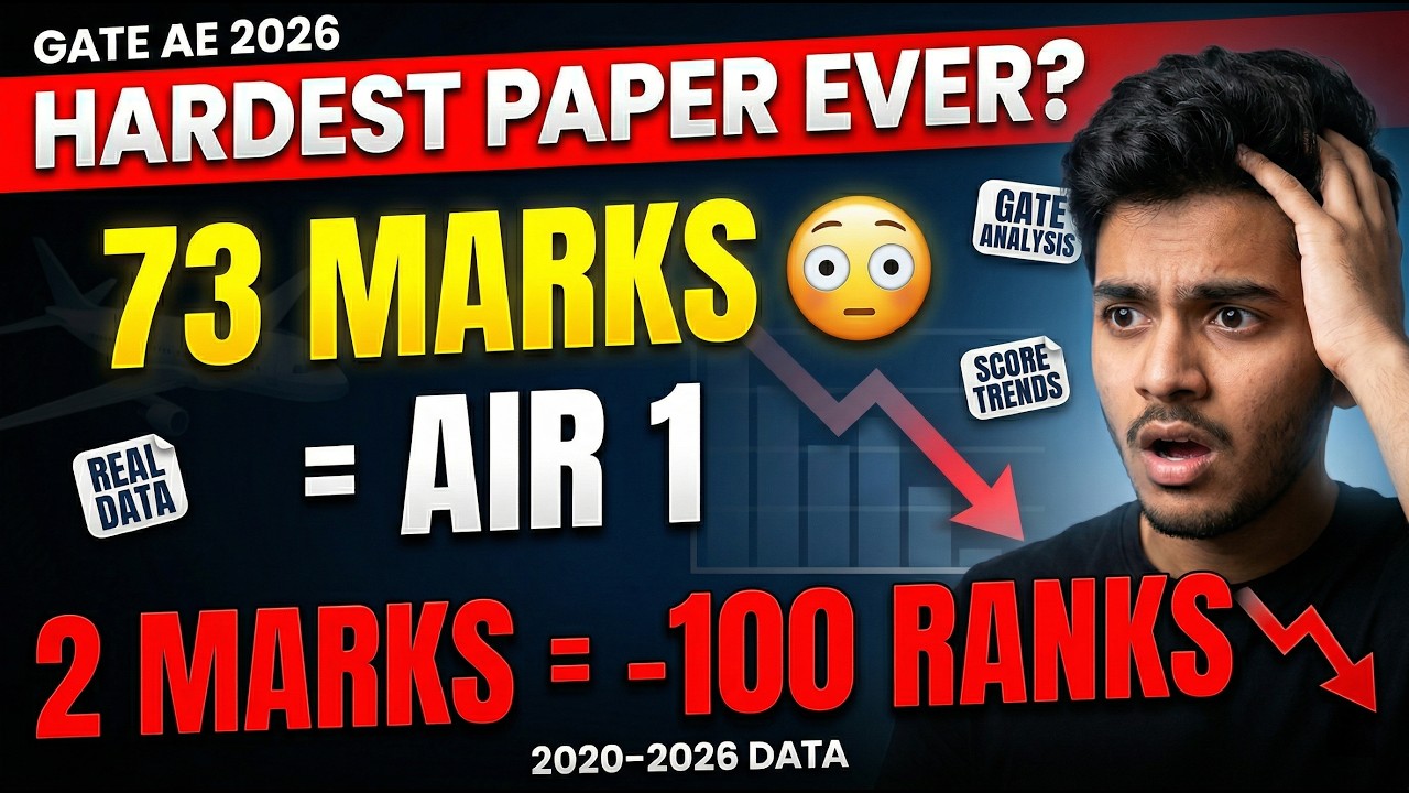 GATE AE 2026 Analysis: 73 Marks = AIR 1 😳 | 3 Marks = 700 Rank Drop