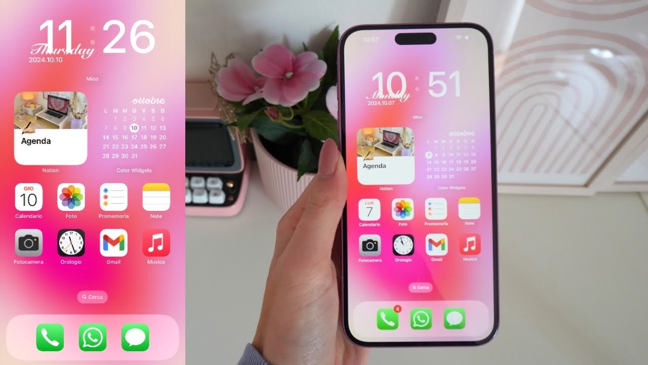 PERSONALIZZARE IPHONE | Pink Autumn Theme 🎀🍂