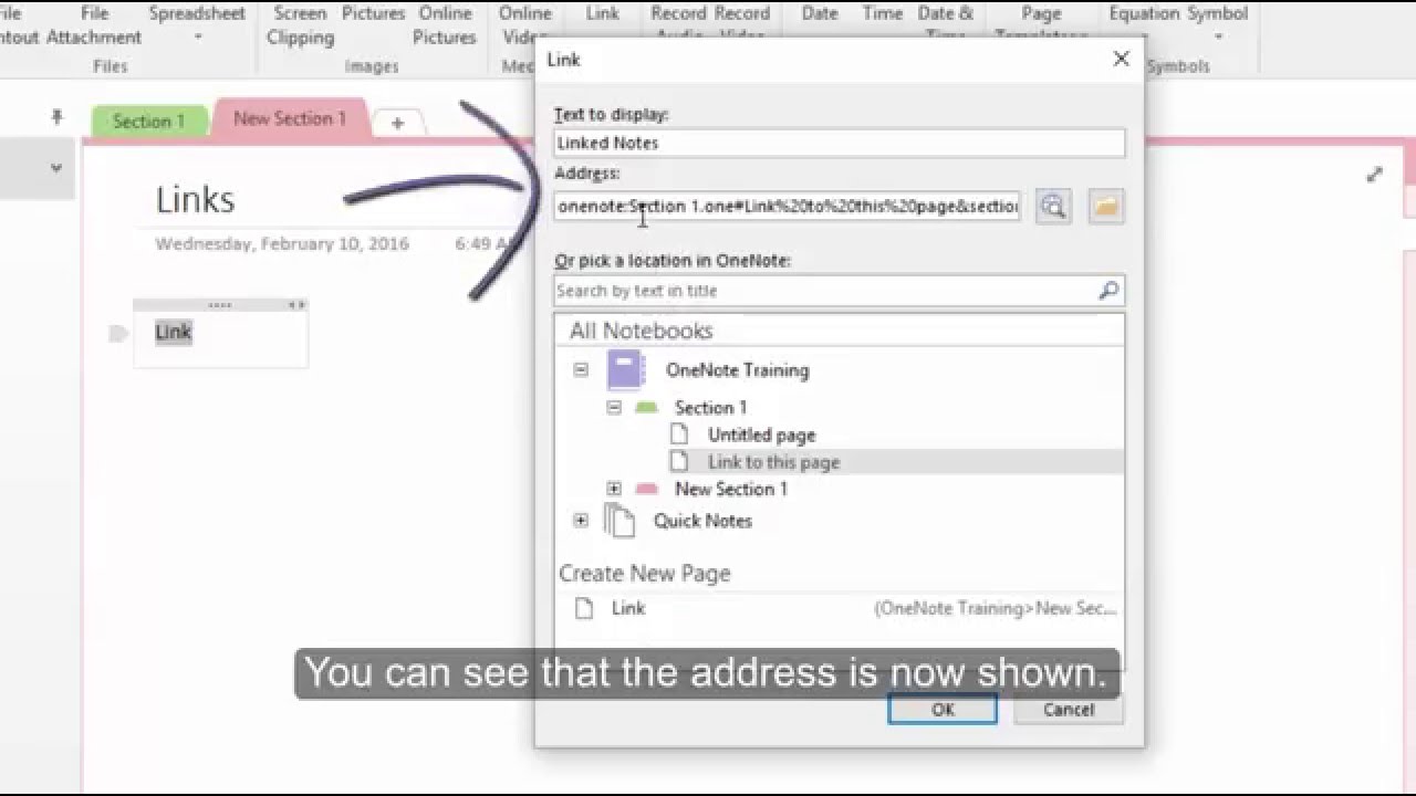 OneNote Links - Within OneNote and Outside OneNote