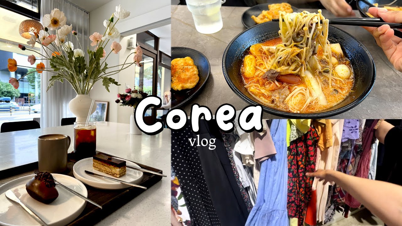 Corea Vlog | MARATANG SÚPER RICO 🤤, ropa VINTAGE👗, Café AESTHETIC✨, y más