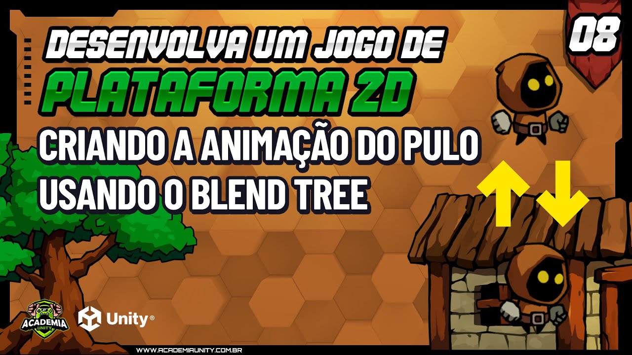Criando a animação de pulo usando o Blend Tree - Desenvolvendo um jogo de Plataforma 2D #08