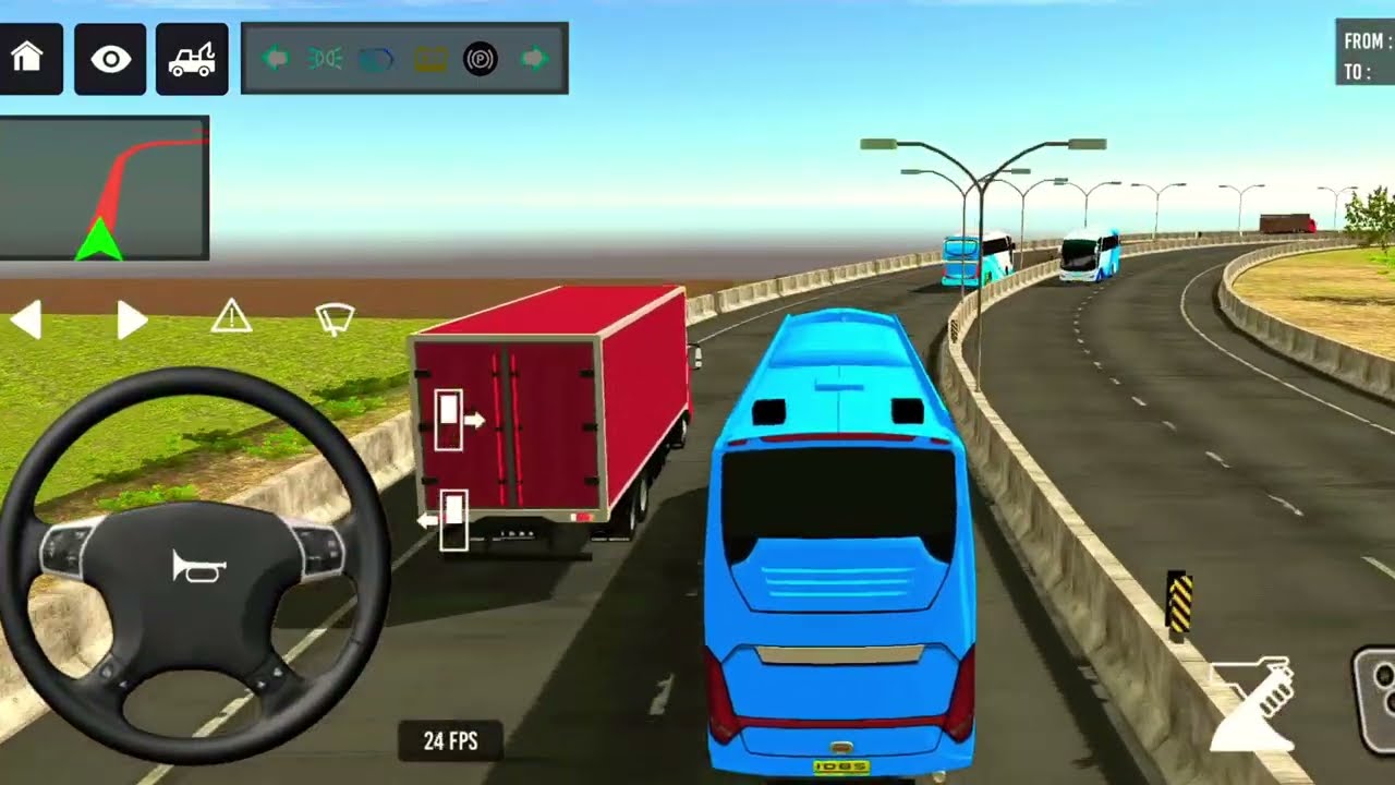 New bus driving 3d game 👍 offroad driving bus simulator game || indian bus driving game