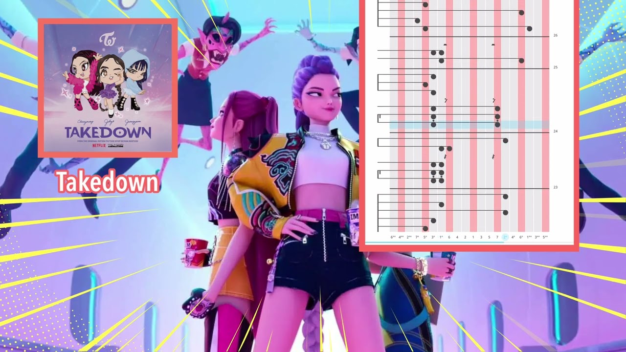 Learn to Play: TAKEDOWN 🇰🇷😈⚔️ KPop Demon Hunters | Movie Songs | Kalimba Covers