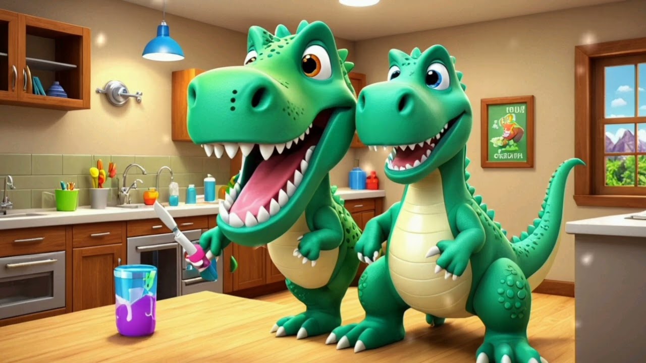Dino Dentist Time | Brush Your Teeth with T-Rex and Friends!