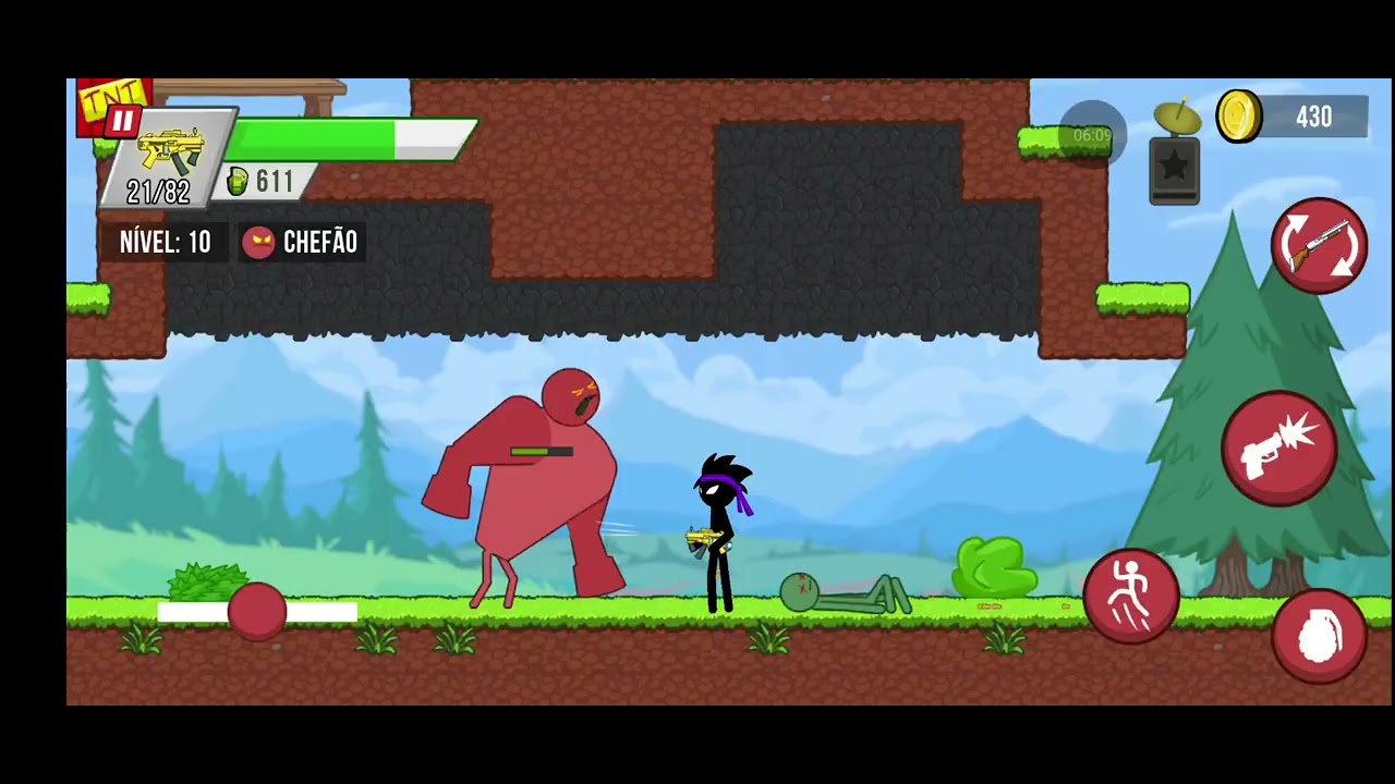 Jogando a nova atualização do stickman Vs zombies