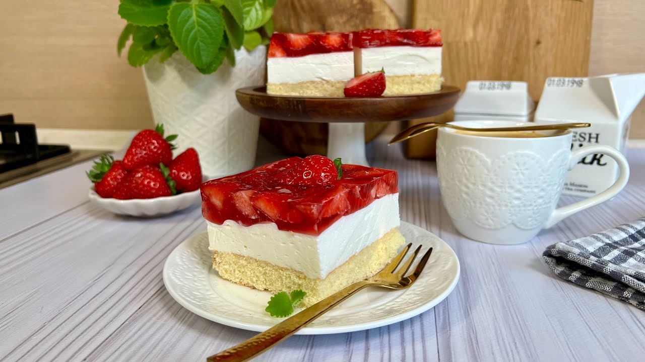 🍓 Biszkopt z truskawkami i galaretką 🍓