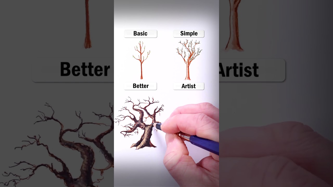 Draw Trees! #art #drawing #shorts #tree #howtodraw #easydraw