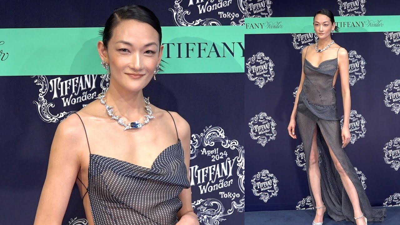 冨永愛、全身透け感の大胆ドレスで圧巻スタイル　美脚を惜しげもなく披露　『ティファニー ワンダー』オープニングイベント