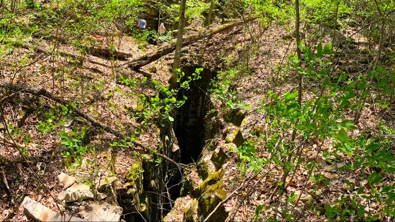 500 Foot Deep Crack In The Forest Floor