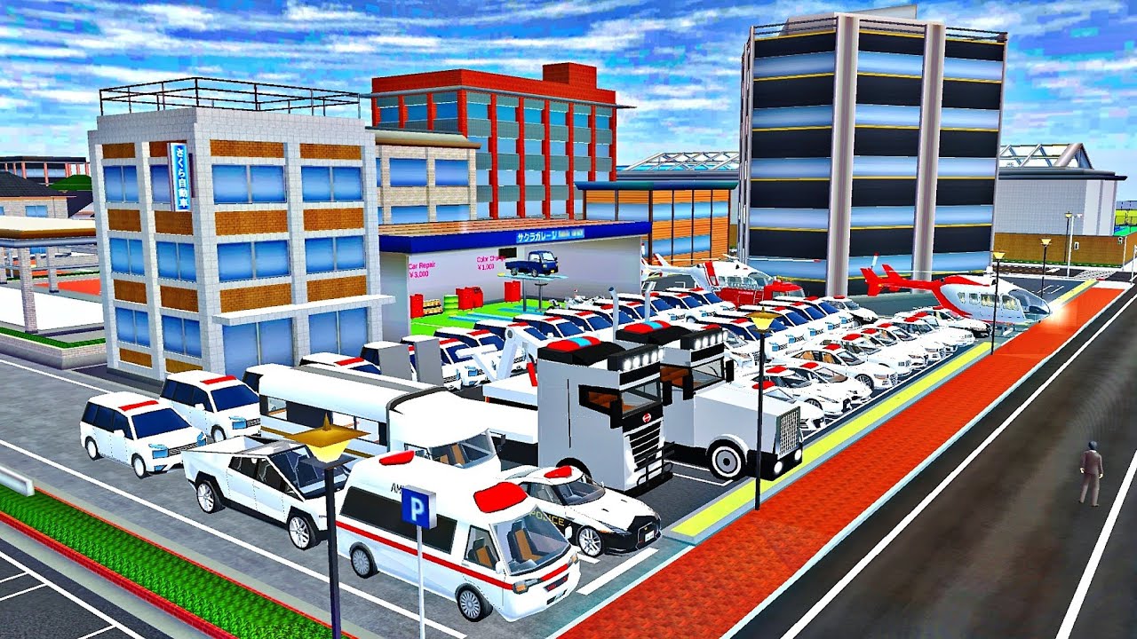 Sakura School Simulator Repair Shop -  POLICE CARS 🚓, AMBULANCE 🚑, POLICE BIKE 🏍️ & TOWING  TRUCK 🚨