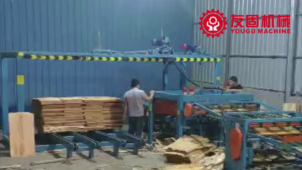 automatic veneer peeling machine line with automatic stacker