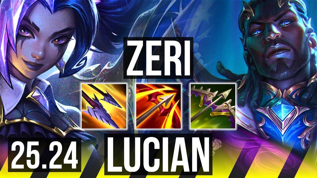 ZERI & Yuumi vs LUCIAN & Nami (ADC) | 67K damage, 7k gold comeback | KR Master | 25.24