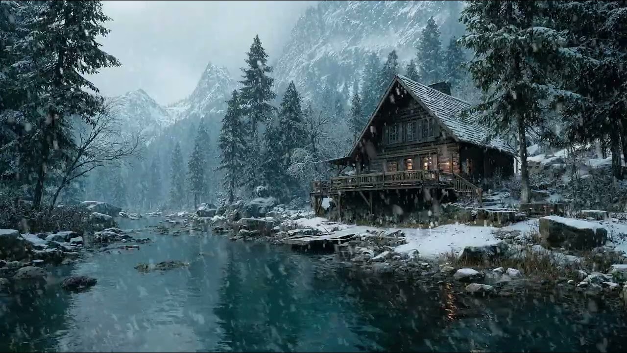 Surrounded by Falling Snow in a Silent Frozen World | Winter Wind Ambience for Long Deep Sleep